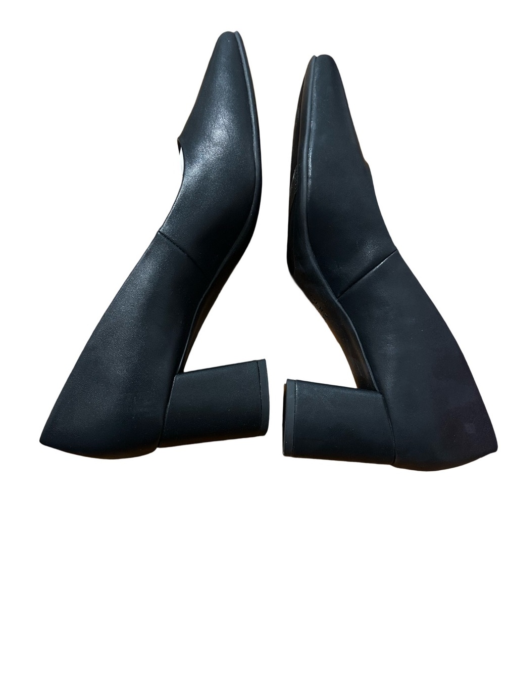 Naturalizer Warner, Black Smooth Block Heel Pumps Size 8.5 Wide Width H1323S1001